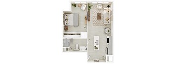 One bedroom floorplan