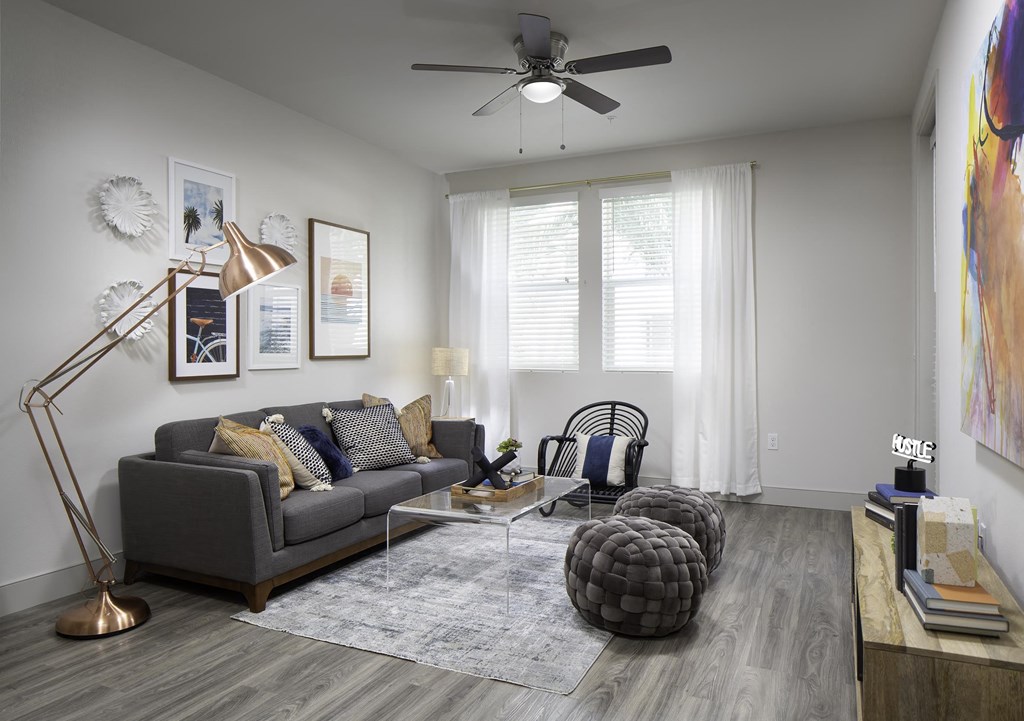 Living room at Gravity, San Diego, 92120