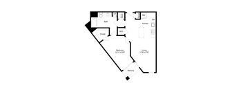 A black and white image of a floor plan for a home.