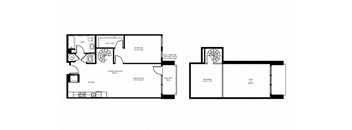 One Bedroom Loft floor plan