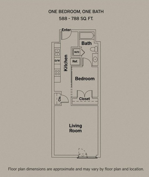 596 sq ft floorplan