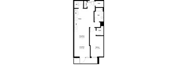 A black and white floor plan of a house with labeled rooms.