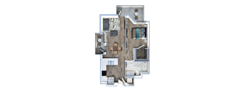 a floor plan of a house with a bedroom and a bathroom