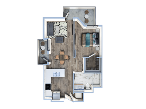 a floor plan of a house with a bedroom and a bathroom
