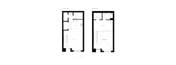 A floor plan of a two-story house with labeled rooms.