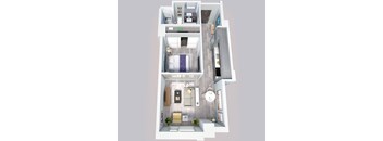 bedroom floor plan an in 3d