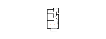 A floor plan of a house with labeled rooms.
