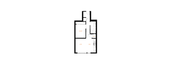 A floor plan of a house with labeled rooms.