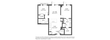 a floor plan of a bedroom floor plan with bedrooms and baths
