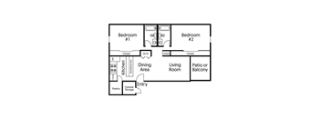 2Bed 2Bath Floor Plan at Westmount at the District Apartments, Mesa, 85202