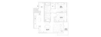 A floor plan of a two bedroom