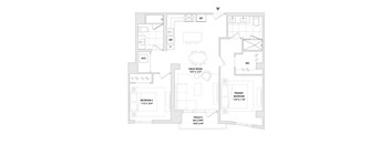 A floor plan of a two bedroom