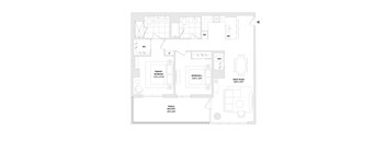 A floor plan of a two bedroom