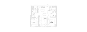 A floor plan of a two bedroom