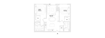 A floor plan of a two bedroom