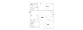 A floor plan of a two bedroom