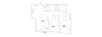 A floor plan of two bedroom