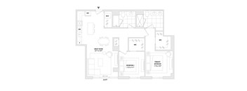 A floor plan of a two bedroom