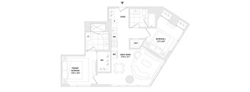 A floor plan of a two bedroom