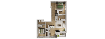 a 3d rendering of a floor plan of a house