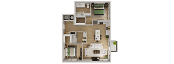 a floor plan of a house with a bedroom and a living room