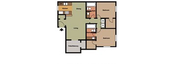 2 bed 2 bath floor plan 2