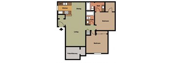 2 bed 2 bath floor plan