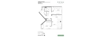 A floor plan for a 2 Bedroom Unit C at Prima at Parque South.
