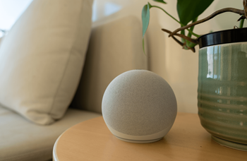 a speaker on a table next to a vase at Ion Town Center, Washington