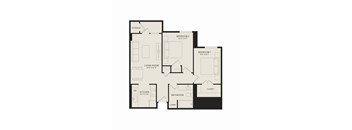 A black and white image of a house floor plan.
