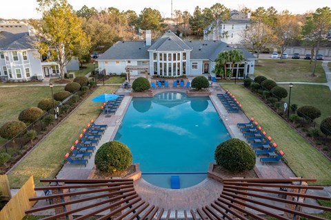Pool Overview at Blu on the Boulevard, Baton Rouge, LA, 70810