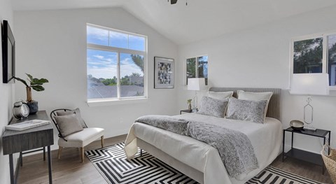 Spacious bedroom with natural light