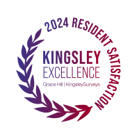 a circle with the words kingsley excellence on a green background