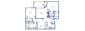 a floor plan of a two bedroom apartment with a loft
