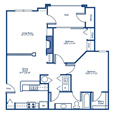 the second floor plan of a 2 bedroom apartment at the wyndham apartments in l