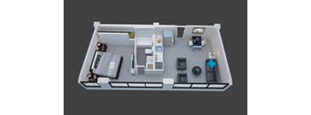 One bedroom one bathroom Floor Plan at San Fernando Building, Los Angeles, CA 90013