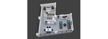 One bedroom one bathroom Floor Plan at San Fernando Building, Los Angeles, CA