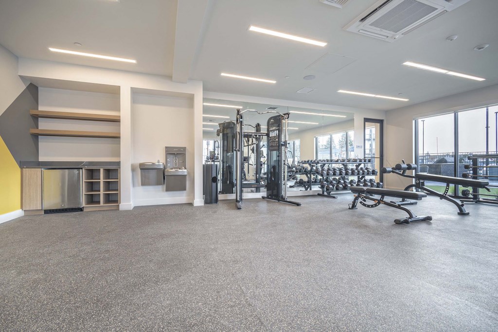 the gym at the flats at obsidian