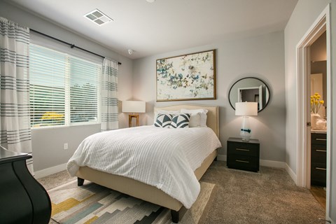 Bedroom With Expansive Windows at SkyStone Apartments, Albuquerque