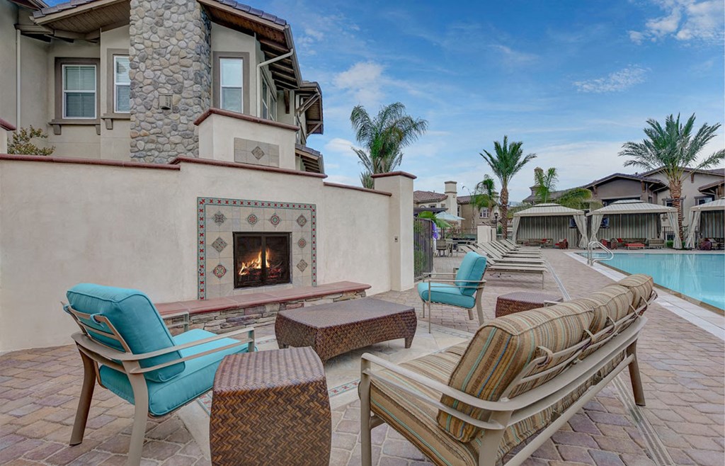 Outdoor Pool Lounge Area at Avino in 92130