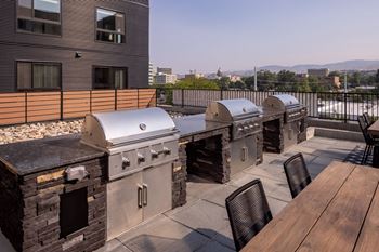 Outdoor Kitchen With BBQ Grills