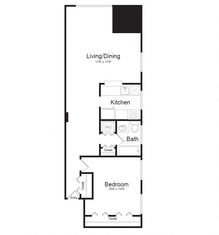 1 bed 1 bath