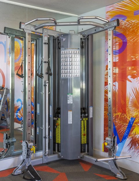 a fitness center with a treadmill and other exercise equipmentat The Julia, Arizona