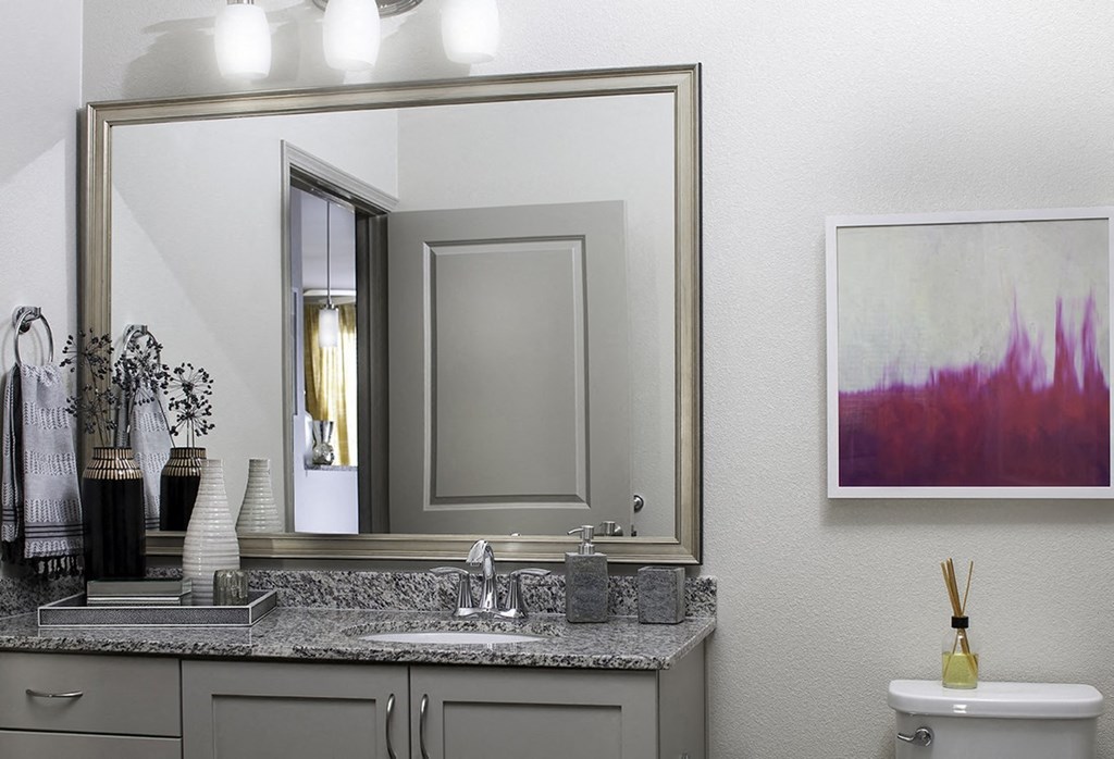 Custom Framed Bathroom Mirrors, at SETA, 7346 Parkway Dr, CA
