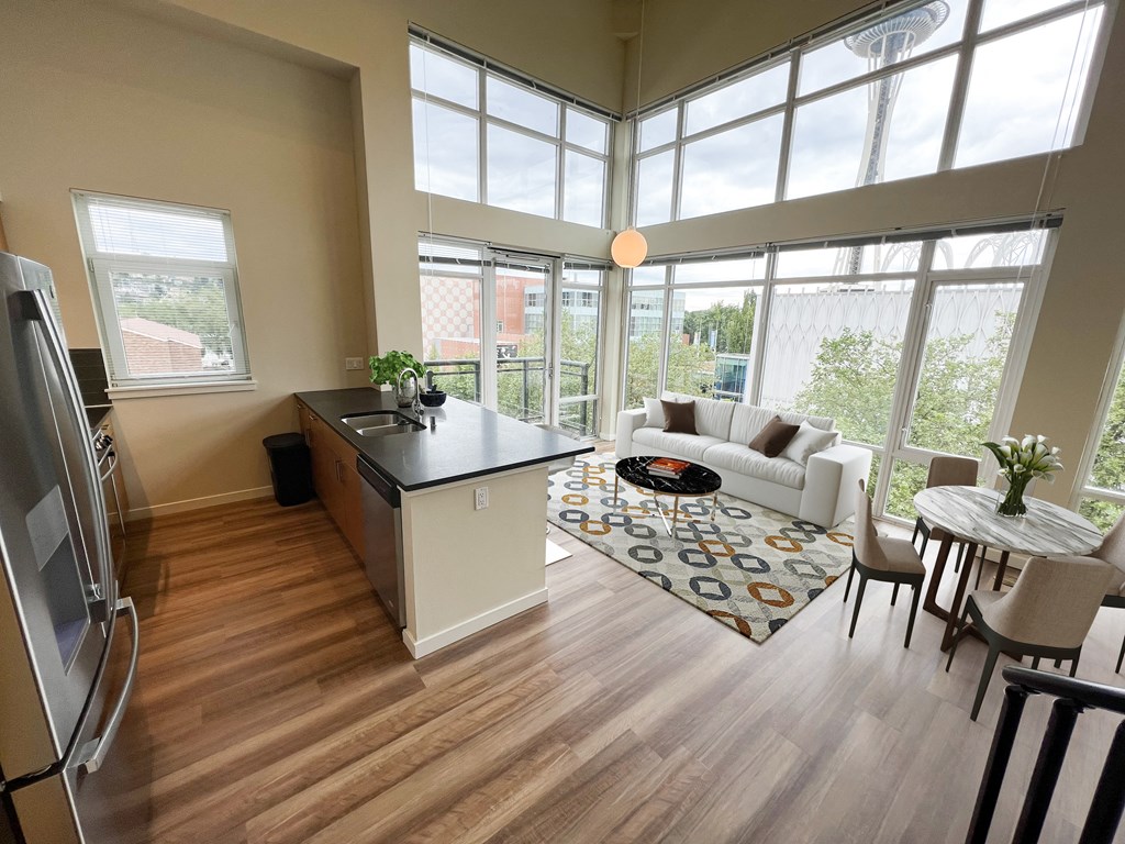 Penthouse Living Room at Axis, Washington, 98109