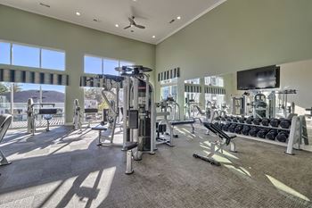 Fitness center with equipment