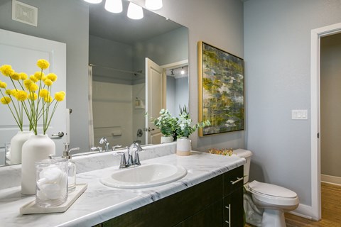 Bathroom With Vanity Lights at SkyStone Apartments, Albuquerque, 87114