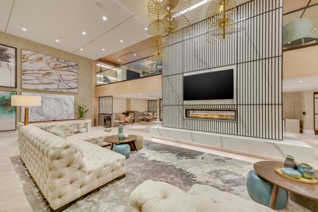 Clubhouse with large TV at Sola, San Diego, 92130