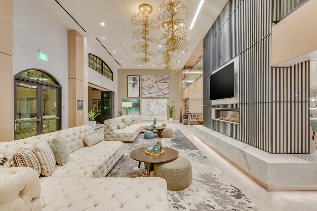 Clubhouse with large TV at Sola, San Diego, CA