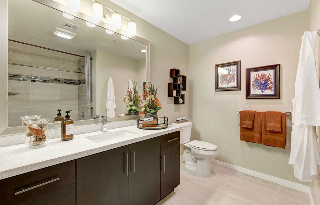 Model Unit Bathroom at Avino in San Diego